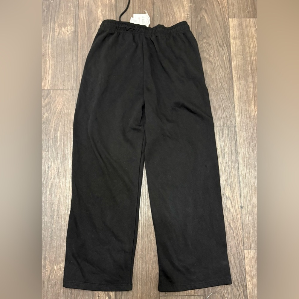 NWT Pull&Bear Wide Leg Sweatpants Black Size L - Picture 2 of 4